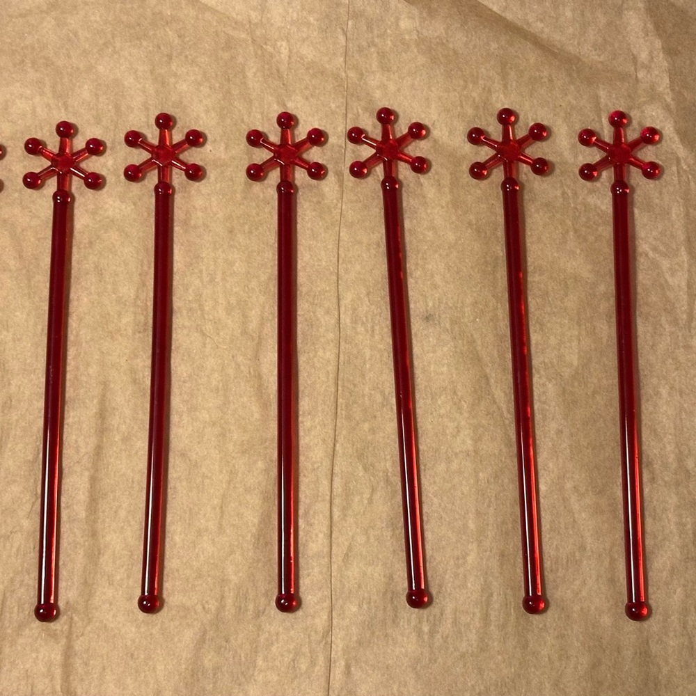Set of Red Swizzle Sticks